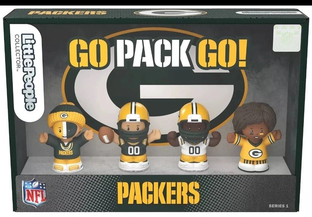 LittlePeople_a8d7bc32-c112-4b86-8a5e-2bbb08f95a04 Fisher Price Little People Collector Green Bay Packers NFL 4-Pack Figure Set - Image 1