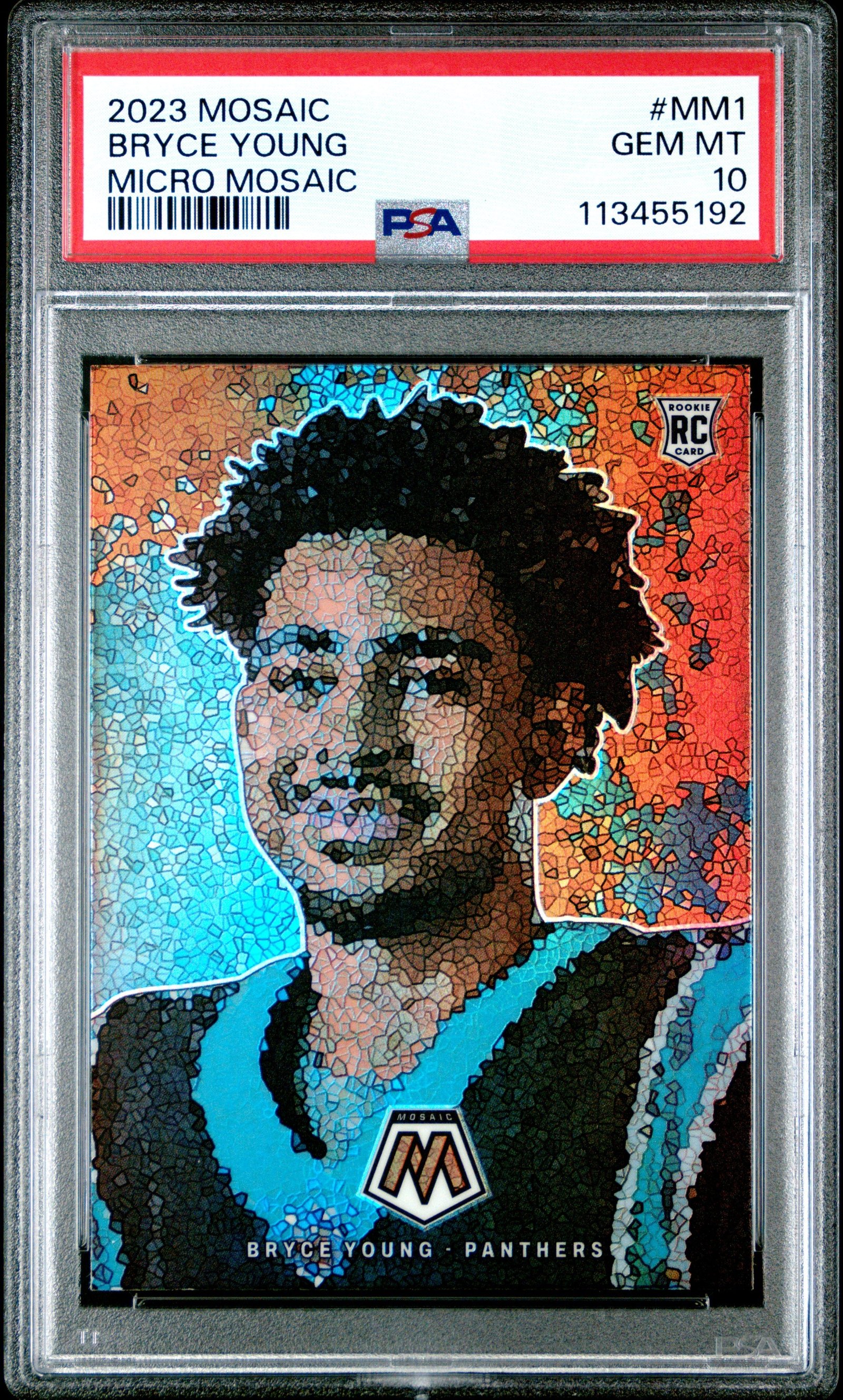 M4bIpAbymUepFz5VRZhk5w Bryce Young 2023 Panini Mosaic Micro Mosaic #MM1 PSA 10 Gem Mint - Image 1