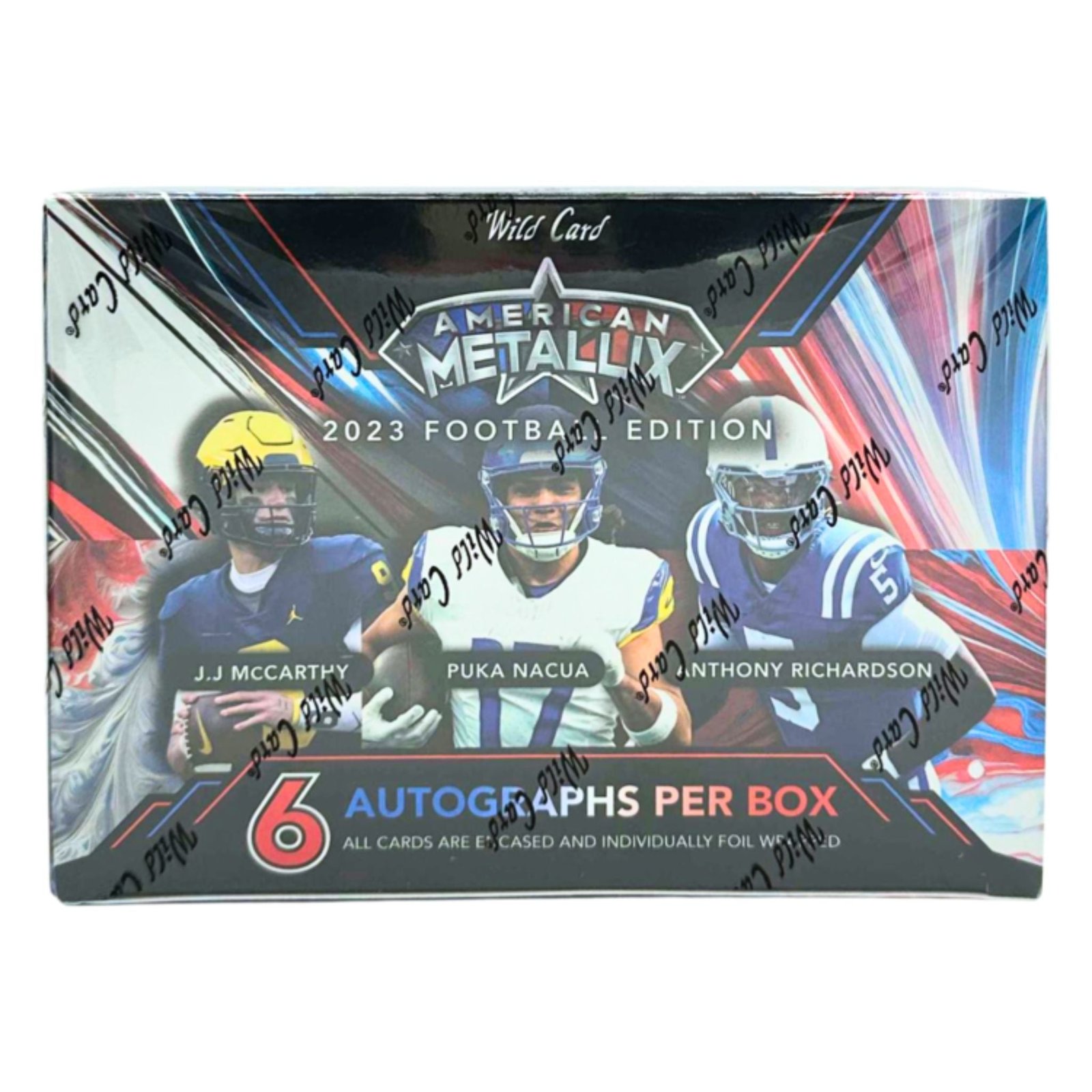 NewProductImage-2024-10-04T091258.516 2023 Wild Card American Metallix Football Hobby Box - Image 1