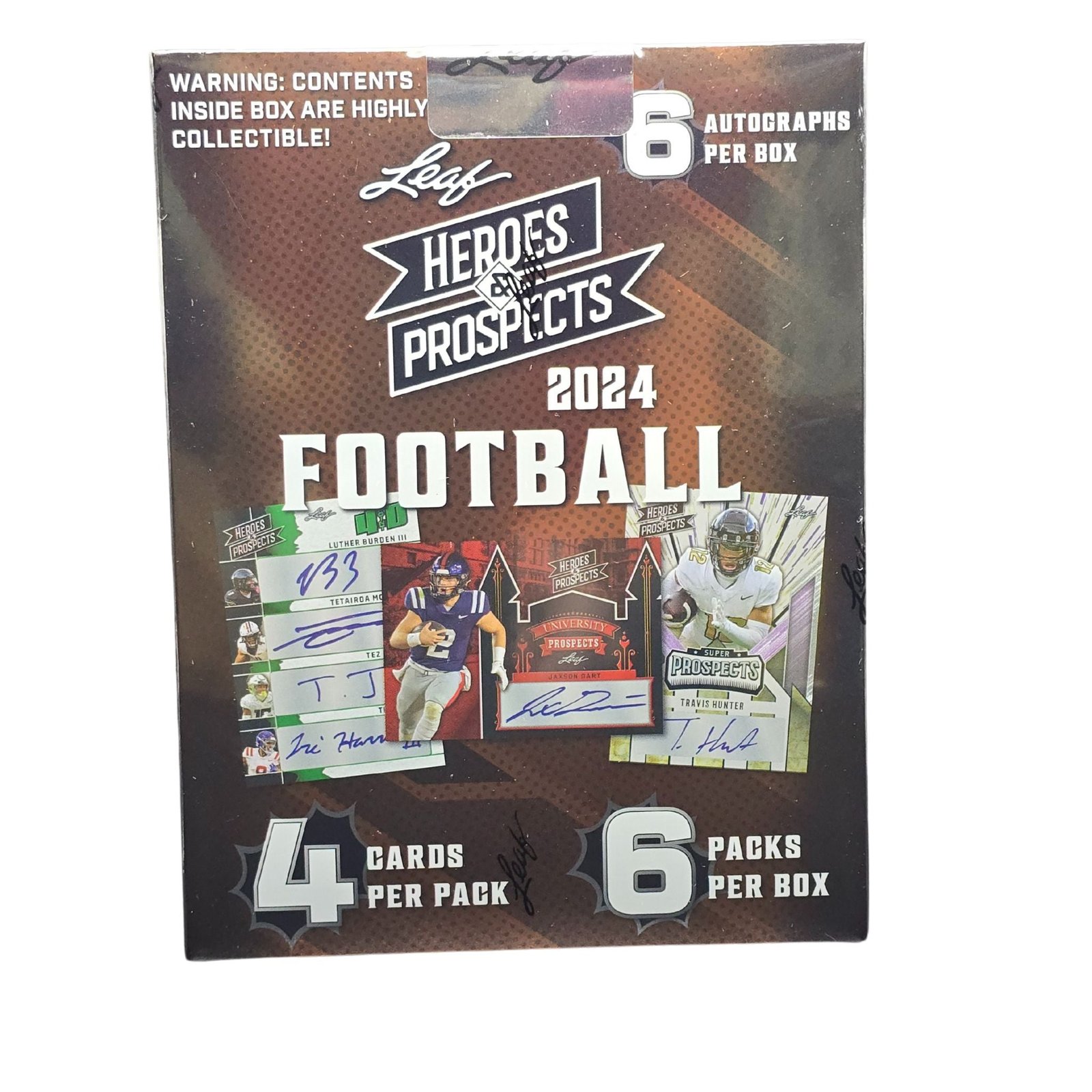NewProductImage_24_df3ccfa8-aae4-495e-97e5-777947b6cdb3 2024 Leaf Heroes & Prospects Football Hobby Box - Image 1