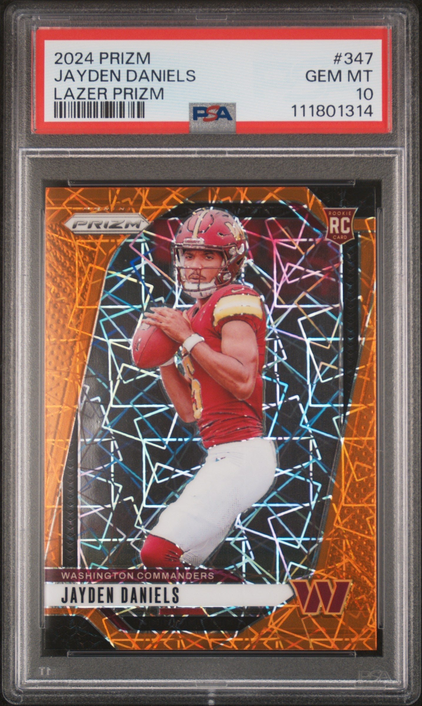 OSKZ90U3yk6RrSxcRjKPwQ Jayden Daniels 2024 Panini Prizm #347 Lazer Prizm PSA 10 Gem Mint 1314 - Image 1