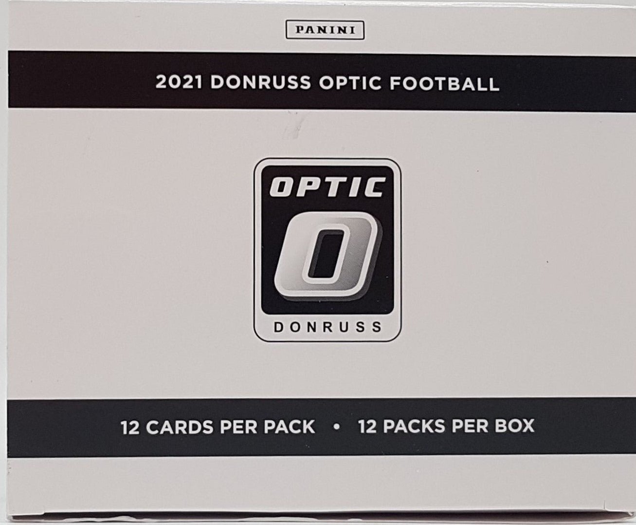 OpticFB144Box 2021 Donruss OPTIC Football Factory Sealed Cello Pack Box (144 Cards Total) - Image 1