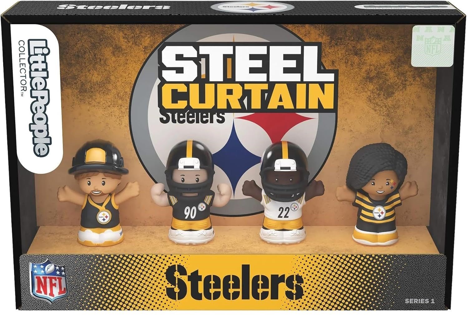 People_834afad9-8c09-4466-8576-47ce4bc8b596 Fisher Price Little People Collector Pittsburgh Steelers NFL 4-Pack Figure Set - Image 1