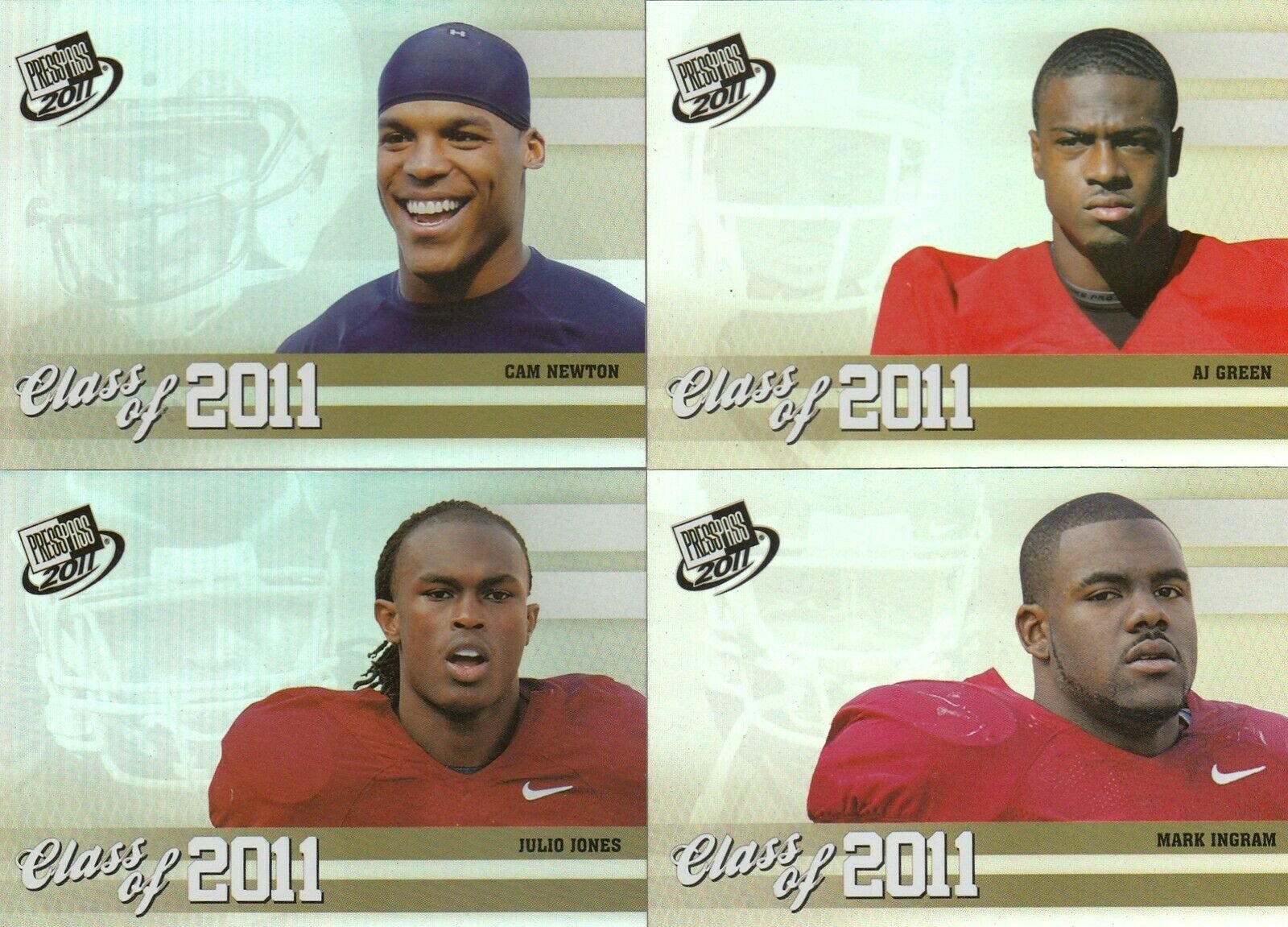 PressClass 2011 Press Pass Football Class of 2011 Draft Picks Insert Set Featuring Cam Newton and Julio Jones Rookie Year Cards Plus - Image 1