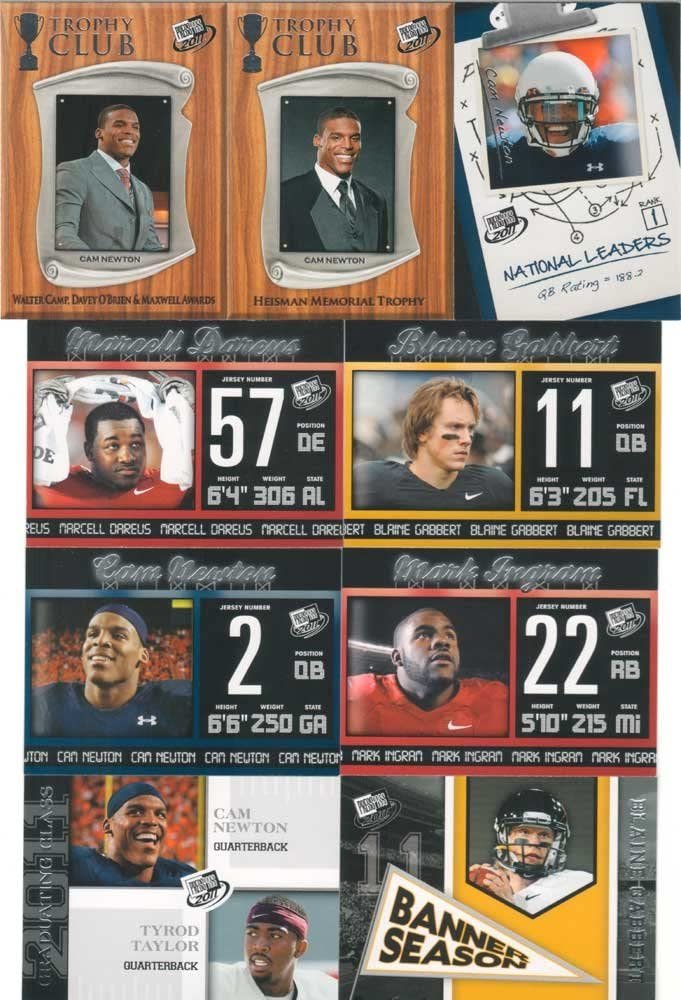 PressPassSe_4ba69f84-93b4-4b83-854f-f9f94925d3c0 2011 Press Pass Football Complete Basic 100 Card Set with Colin Kaepernick and Cam Newton Rookies Plus - Image 1