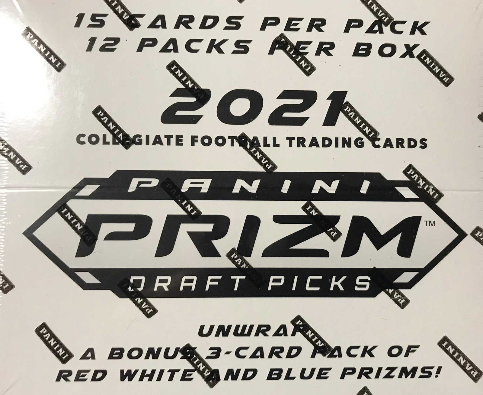 PrizmDraftFBCello 2021 Panini Prizm Collegiate Draft Picks Football Factory Sealed Cello Box (180 Cards) - Image 1