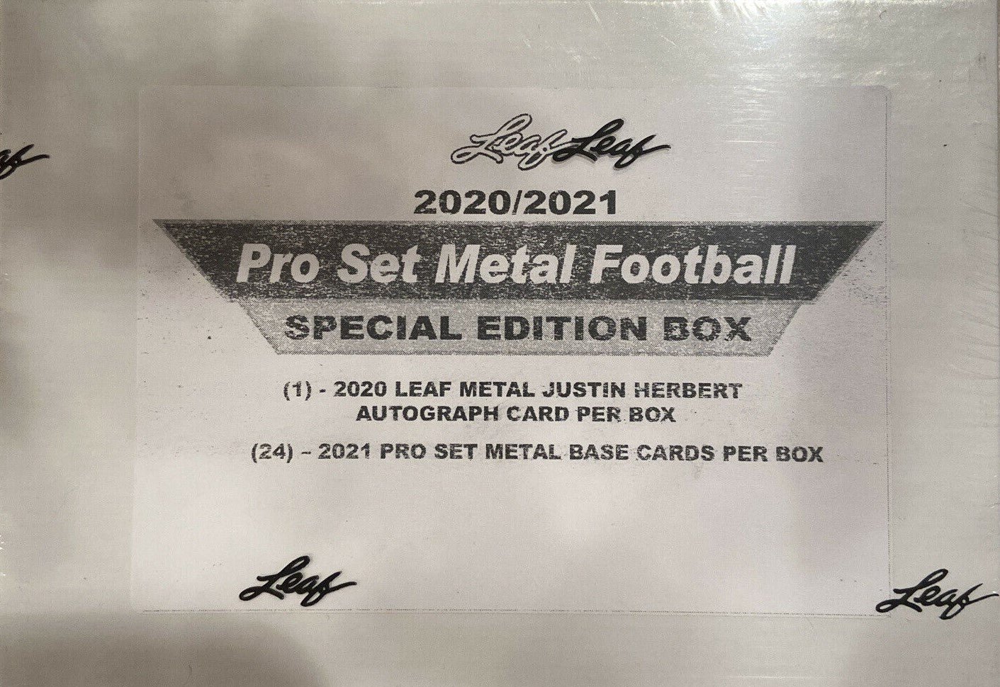 ProSetMetalwJHA 2021 Leaf PRO SET METAL Football Factory Sealed SPECIAL EDITION Box with a Justin Herbert AUTOGRAPHED Card - Image 1