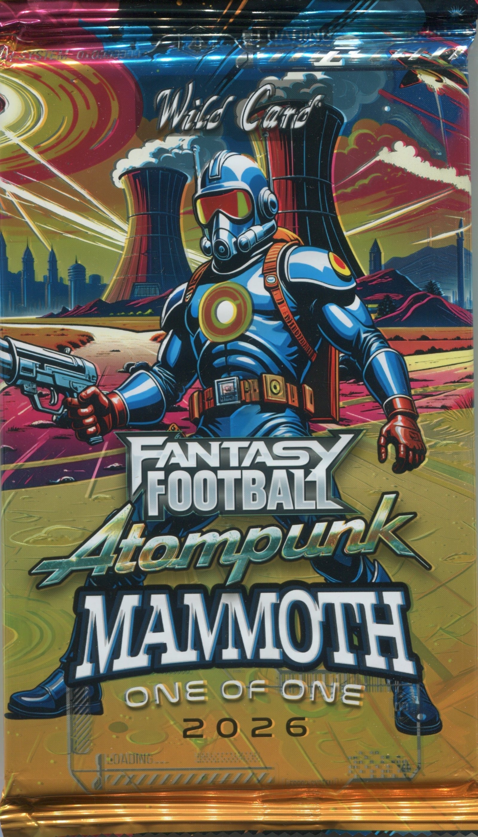 Scan32_f4ad405e-0ccf-4fb5-996c-1fc4c74fdc3e 2026 Wild Card Fant Football Atompunk Mammoth Football, Pack - Image 1