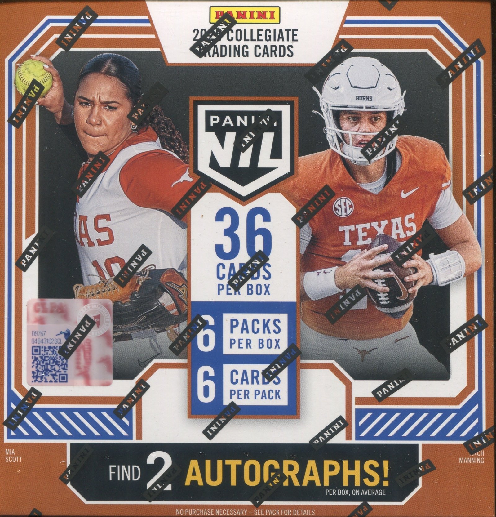 Scan_25_e6fc6012-42c2-428a-bed3-9016cfa16d3c 2025 Panini NIL University of Texas Longhorns Hobby, Box - Image 1