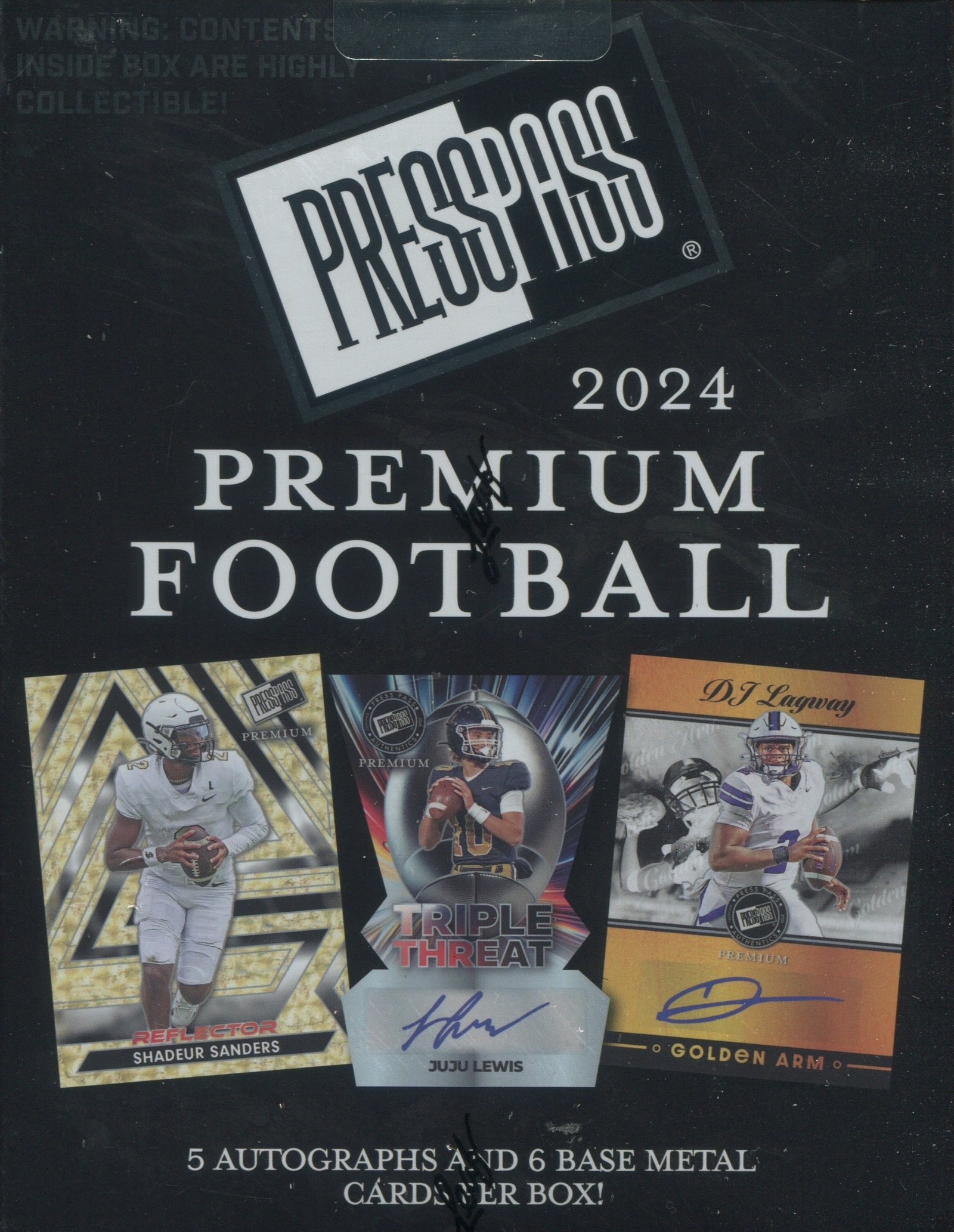 Scan_2_b7c5a84b-4853-4abf-9e64-3ae302621655 2024 Leaf Press Pass Premium Football Hobby, Box - Image 1