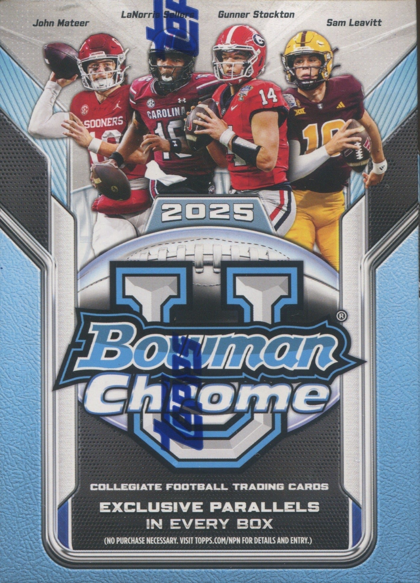 Scan_3_94e7bd1b-7ef4-4bc4-a7ab-28005f8f230e 2025 Bowman Chrome University Football Blaster, Box - Image 1