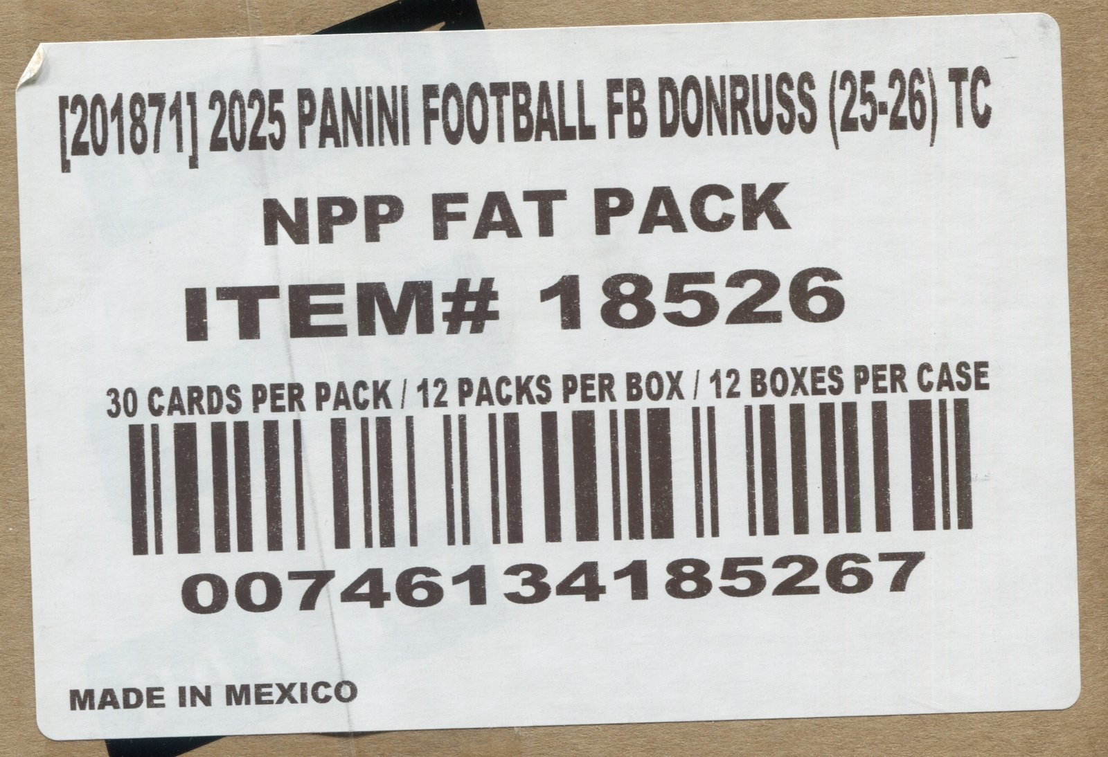 Scan_5_949acb03-eb64-4427-91cc-7b790d9906d4 2025 Panini Donruss Football Jumbo Value Fat Pack, 12 Box Case - Image 1