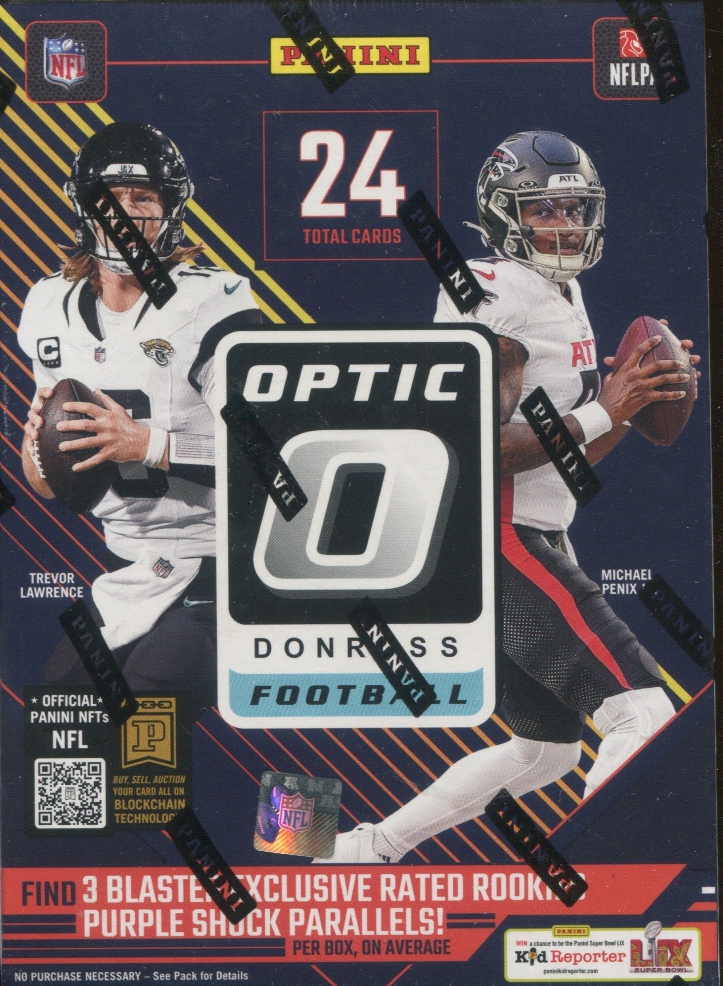 Scan_645d073f-ac4c-4784-860c-bd70aa21a572 2024 Panini Donruss Optic Football, Blaster Box (Purple Shock) - Image 1