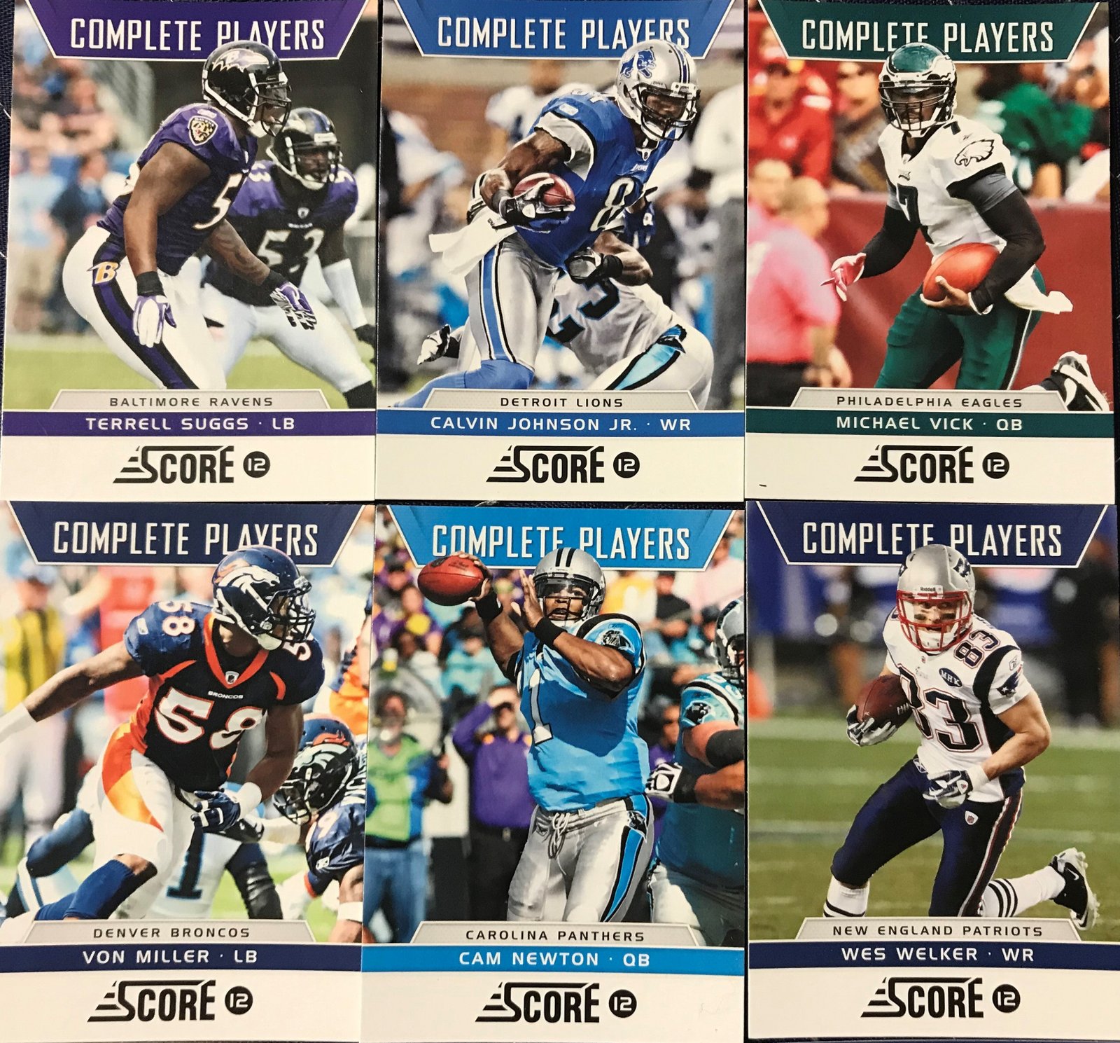 ScoreCompPlayersa 2012 Score Football Complete Players Insert Set with Cam Newton and Calvin Johnson Plus - Image 1