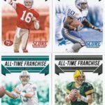 2015 Score All Time Franchise Insert Set with 8 Hall of Famers Favre, Montana Plus