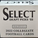 2022 Panini SELECT Collegiate Draft Picks Football Series Cello Fat 12 Pack Box (180 Cards) including EXCLUSIVE Light Blue Lazer Prizms