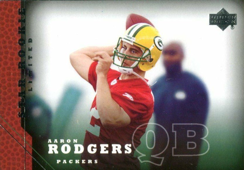 UD250AR 2005 Upper Deck Football Complete Mint 275 Card Set with Short Printed Star Rookies including Aaron Rodgers #202 - Image 1