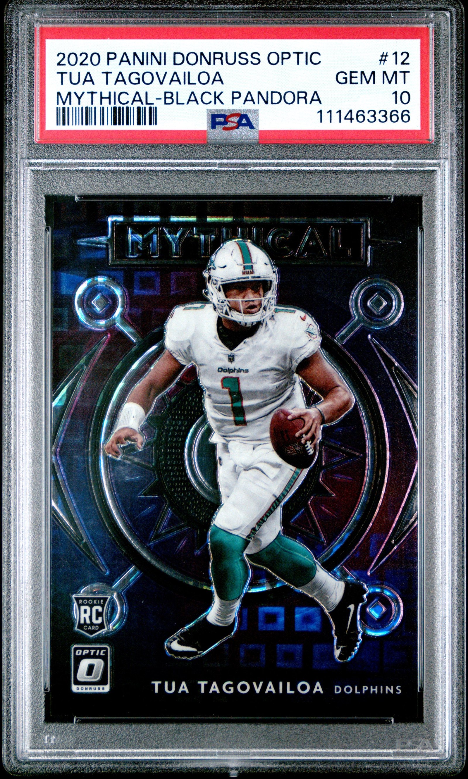 XGD64AeW50yn1i-sRXLnZQ Tua Tagovailoa 2020 Donruss Optic Mythical Black Pandora #12/25 PSA 10 Gem Mint - Image 1