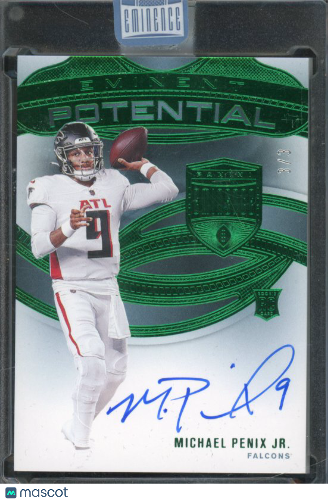 f636b520-5902-479f-a396-cff8bb6d4b5f-watermark-raw-V2 2025 Eminence Eminent Potential Auto RC Michael Penix Jr. #EPA-MPJ Emerald 3 / 3 - Image 1