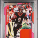 2020 Panini Prizm Premier Jerseys Relics Joe Burrow #1 PSA 10 Rookie Pink Prizm