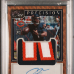 2021 Panini One Justin Fields #304 PSA 9 Rookie Gold Prizm Patch Auto /10