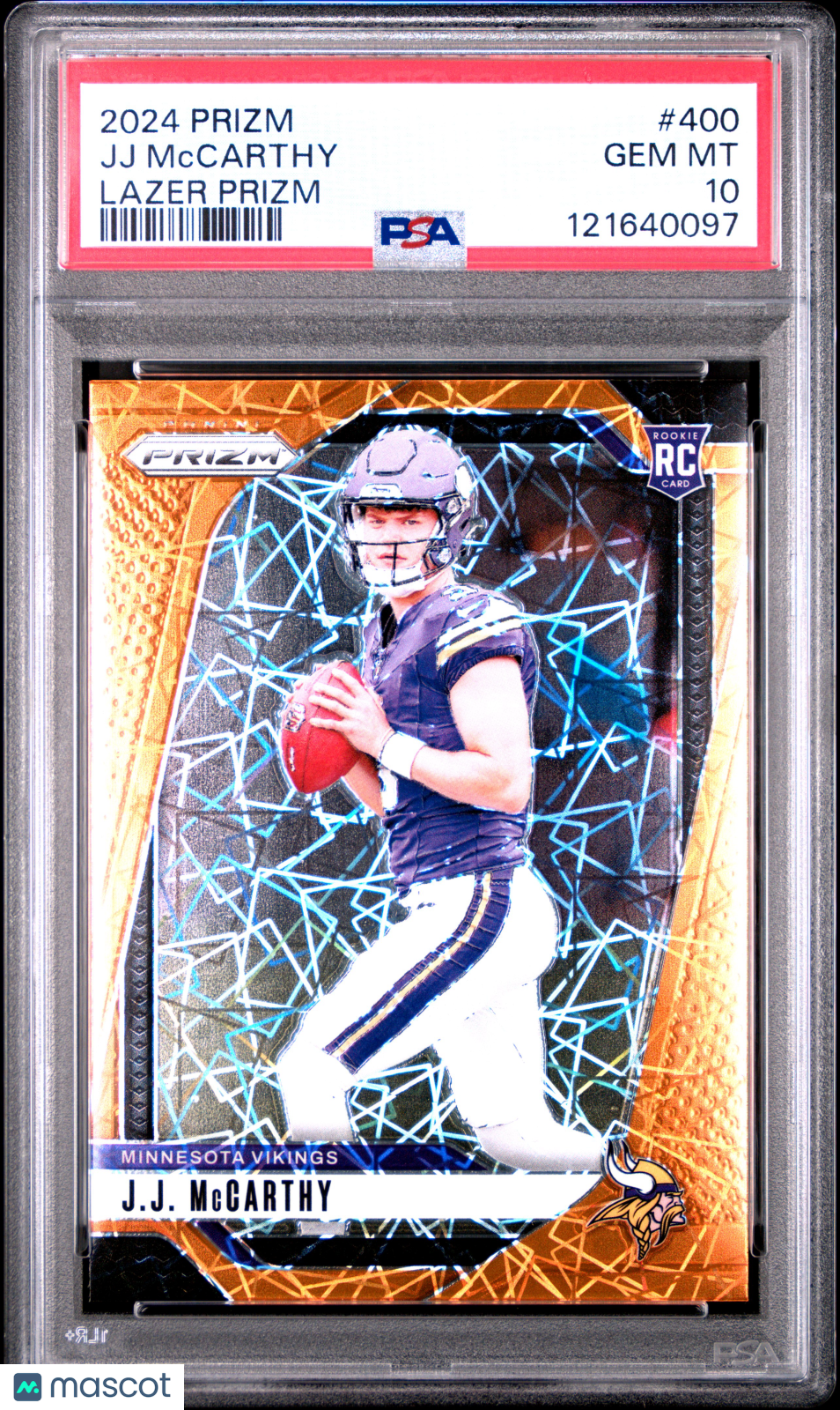 front-watermark-V2_30a58eb3-0ff2-456c-8312-cb394e96b1e4 2024 Prizm JJ Mccarthy Lazer Rookie PSA 10 - Image 1
