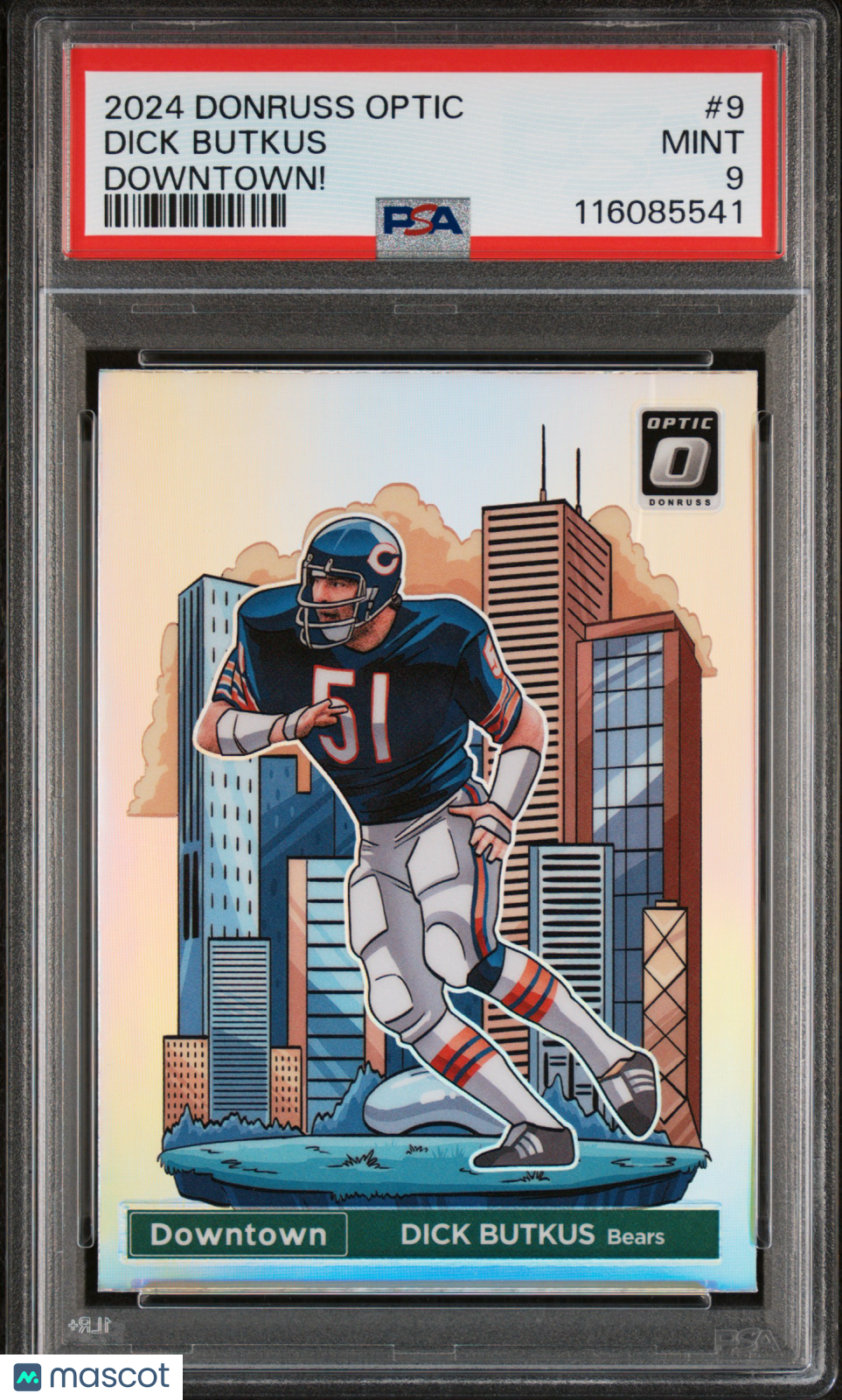 front-watermark-V2_549d002d-56f4-4c15-981d-9d54fd9441f6 2024 Panini Donruss Optic Dick Butkus #9 Downtown! SSP Bears PSA 9 - Image 1