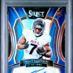 2023 Panini Select Bijan Robinson Rookie Signatures Blue Prizm /99 Auto RC PSA 10