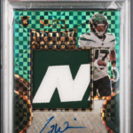 2022 Select Garrett Wilson Green Rookie Logo Patch Auto /5 PSA 9/10