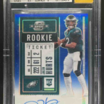 2020 Panini Contenders Optic Jalen Hurts Blue /75 Auto RC BGS 8.5 Cracked Slab