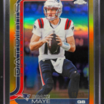 2025 Topps Chrome Drake Maye #207 Gold Refractor 16/50