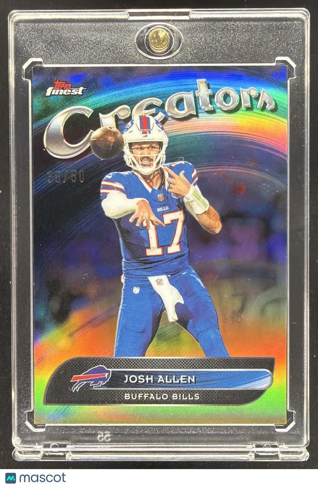front-watermark-raw-V2_1cb74a2b-2076-4c18-9436-08530bf66831 2025 Topps Finest Josh Allen #CR-4 Creators Gold Refractor 35/50 - Image 1