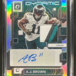 2023 Panini Donruss Optic A.J. Brown #DP-AJB Dynamic Patch Auto 18/25 MEM Eagles