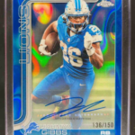2025 Topps Chrome Jahmyr Gibbs #BA-JG Auto Blue Refractor 136/150