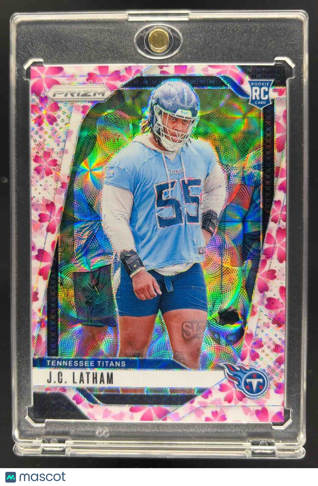 front-watermark-raw-V2_56a09ef8-a443-4ee3-aac5-15f4c47c73d9 2024 Panini Prizm J.C. Latham #334 Choice Cherry Blossom 8/15 RC Titans - Image 1