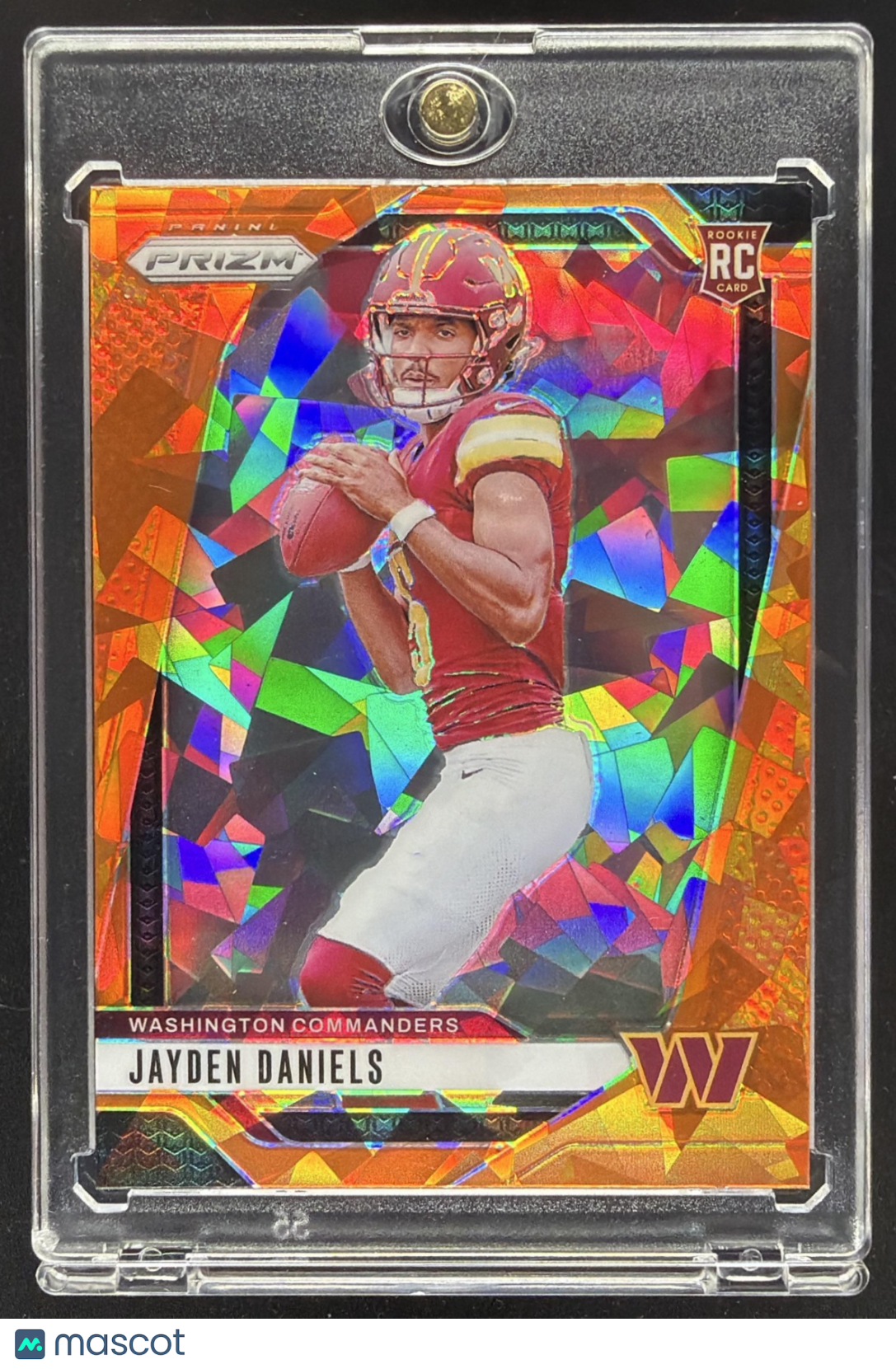 front-watermark-raw-V2_58882747-9206-489f-bd3c-ce05435a4849 2024 Panini Prizm Jayden Daniels #347 Lazer RC - Image 1