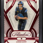 2025 Panini Prizm Jared Goff #10 Choice Red 4/20 Lions