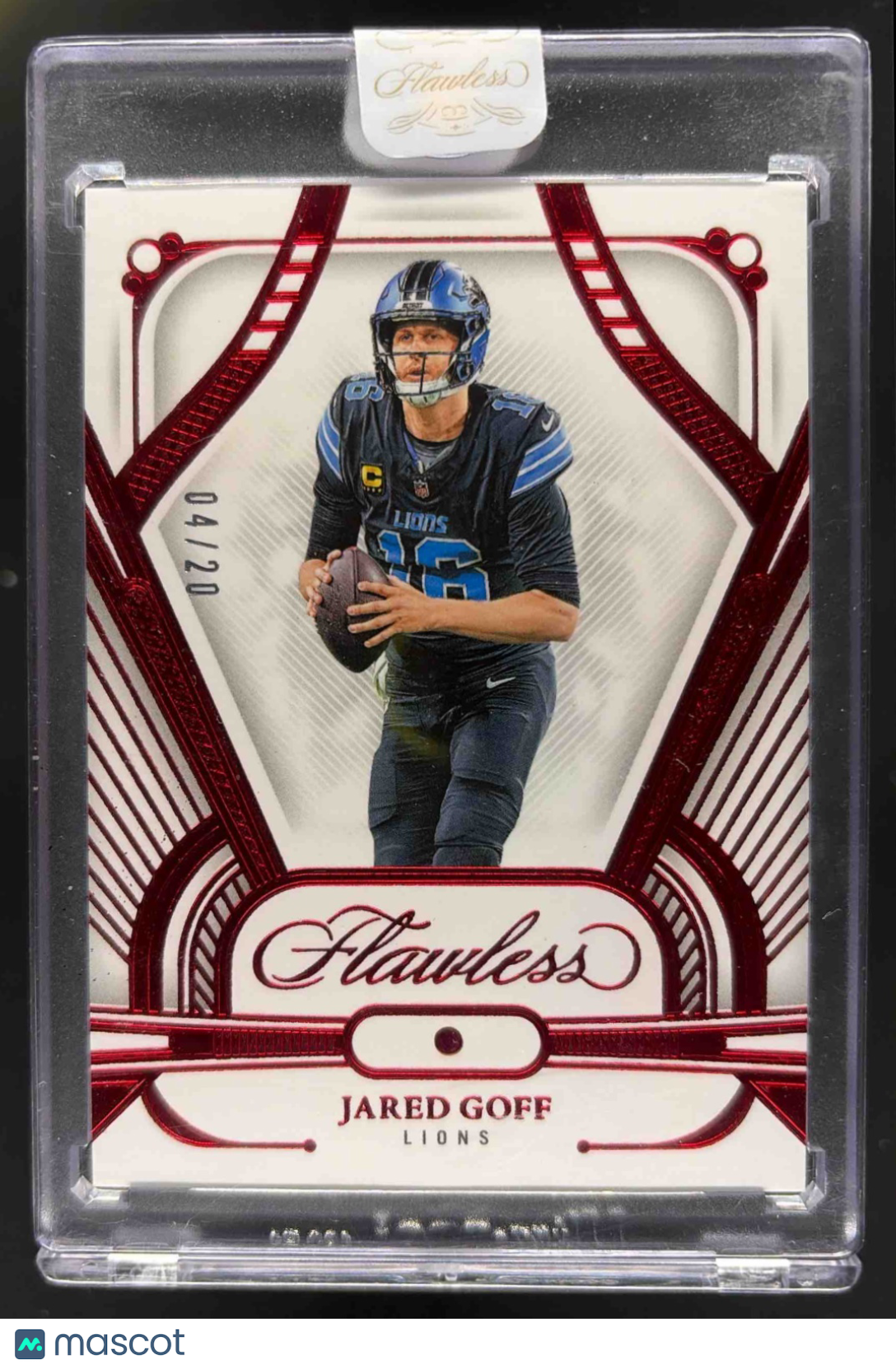 front-watermark-raw-V2_6f157511-5340-46fe-868c-10d611906c51 2025 Panini Prizm Jared Goff #10 Choice Red 4/20 Lions - Image 1