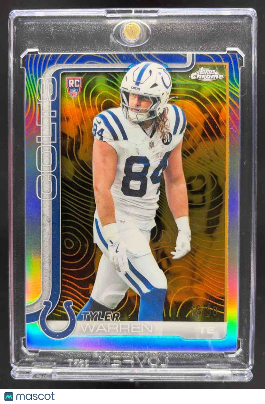 front-watermark-raw-V2_8fc0fc7b-95a1-445b-9af2-8dd3473c3838 2025 Topps Chrome Tyler Warren #346 Rookie Etch Gold /50 RC SSP - Image 1