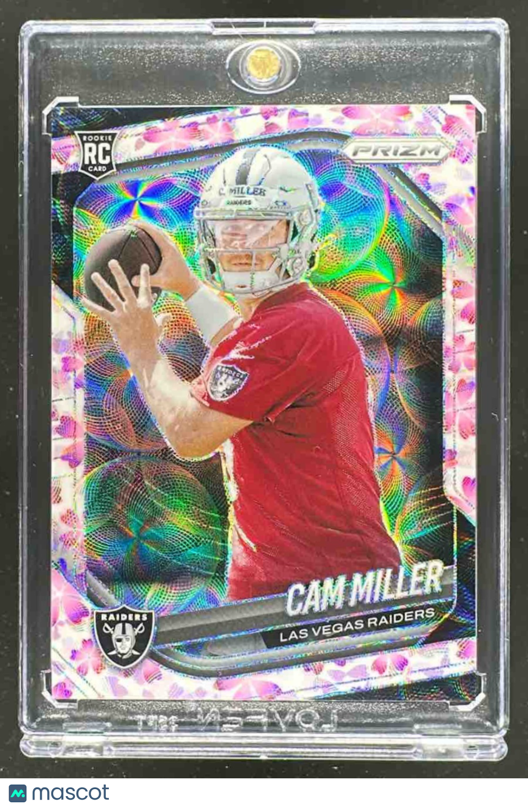 front-watermark-raw-V2_92ecfd8d-baba-441d-9d85-a1d5a4b8d90e 2025 Panini Prizm Cam Miller #362 Cherry Blossom 7/15 RC Raiders - Image 1
