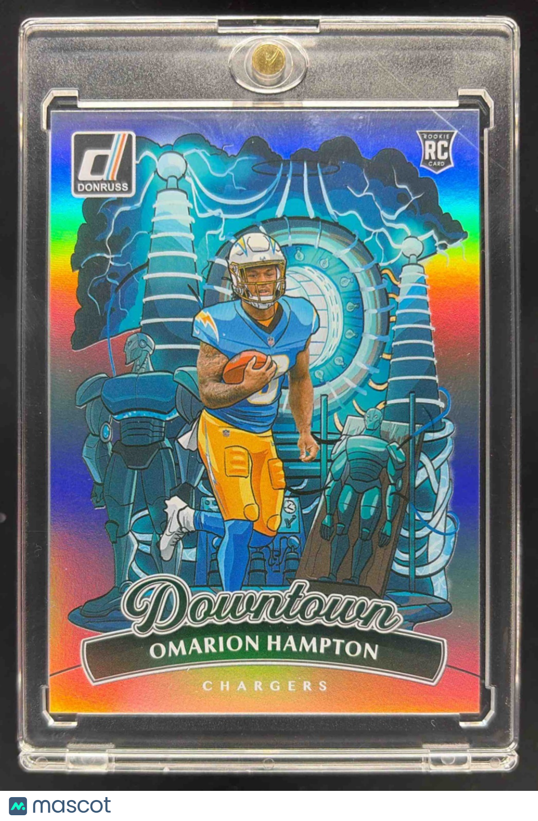 front-watermark-raw-V2_93779552-efc4-4874-8e24-b4511553aaef 2025 Panini Donruss Omarion Hampton #16 Downtown RC Case Hit - Image 1