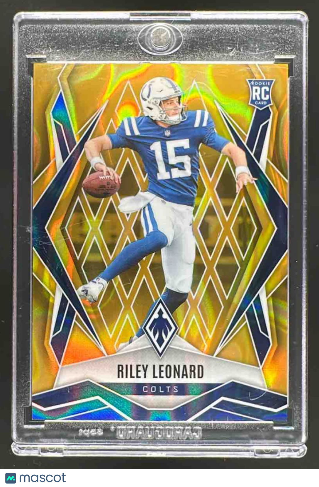 front-watermark-raw-V2_a0ba015f-58b5-4cef-b975-4ef7600ecd9c 2025 Panini Phoenix Riley Leonard Gold Seismic #170 2/10 RC - Image 1