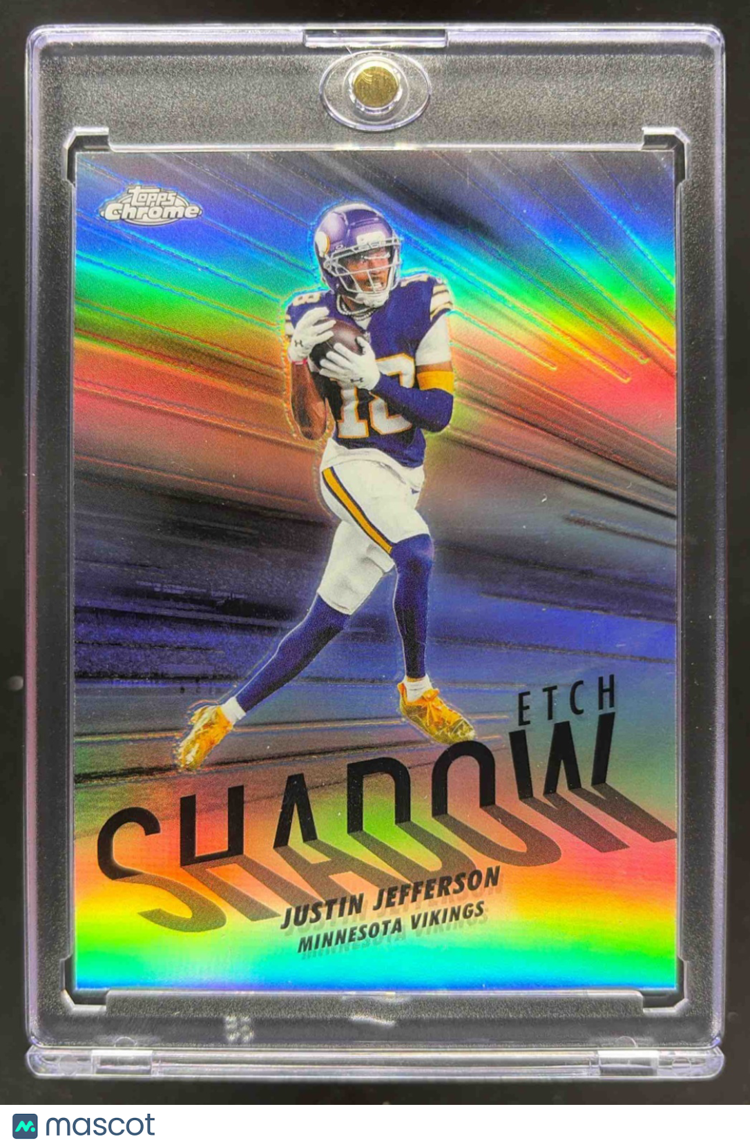 front-watermark-raw-V2_ad547b5e-c9aa-4a96-9fd9-78d6fb7ee939 2025 Topps Chrome Justin Jefferson #SE-21 Shadow Etch SP - Image 1
