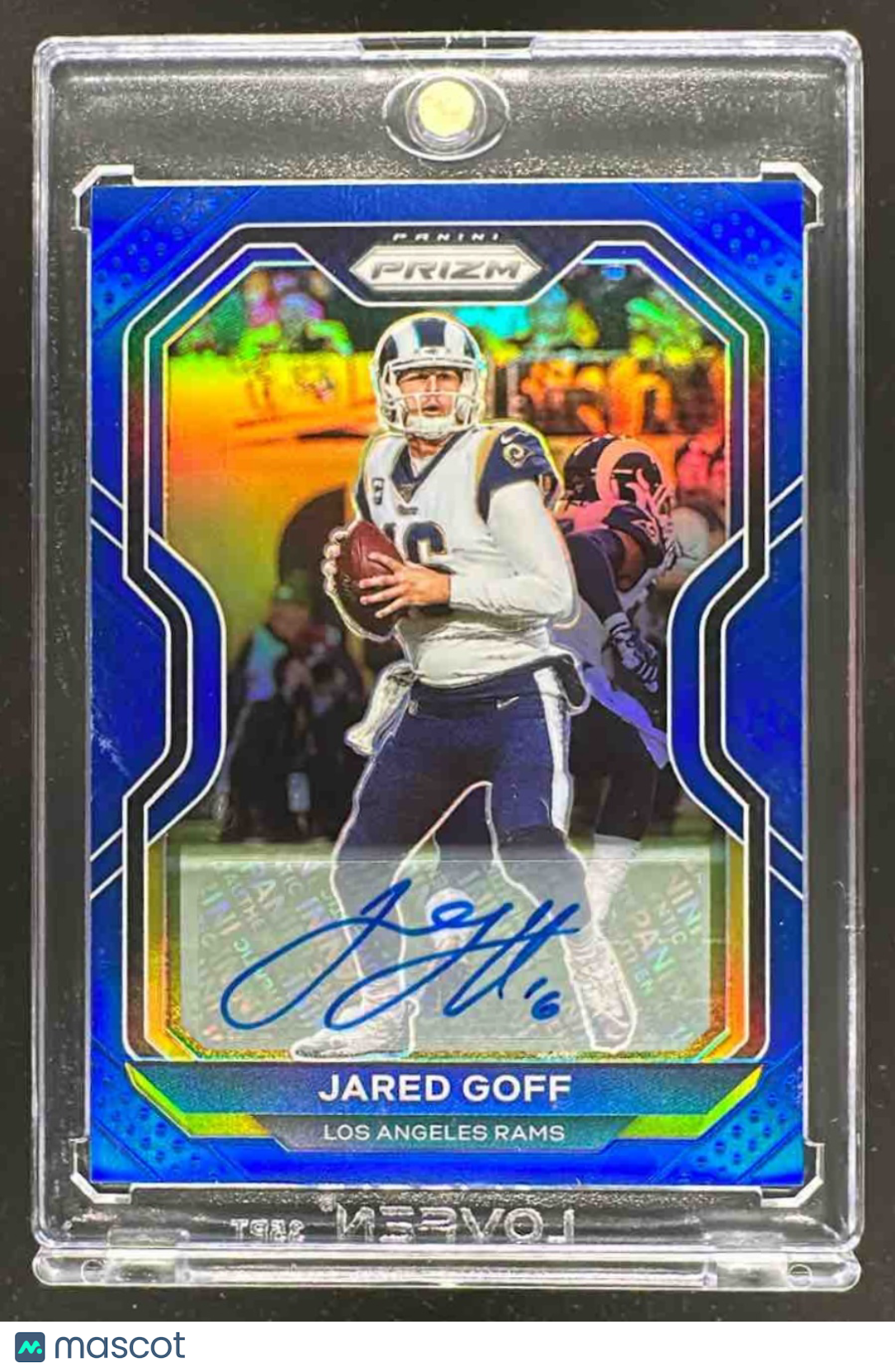 front-watermark-raw-V2_ad94988a-a955-49c2-aa22-370762d78745 2020 Panini Prizm Jared Goff #275 Auto Blue 4/10 - Image 1