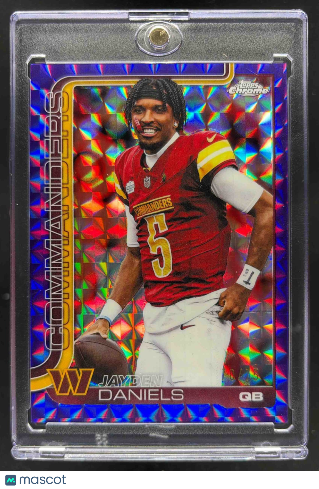 front-watermark-raw-V2_b83c6491-a39d-4602-8b1f-edc99cd63754 2025 Topps Chrome Jayden Daniels #295 Image Variation Purple Geo Refractor /75 - Image 1