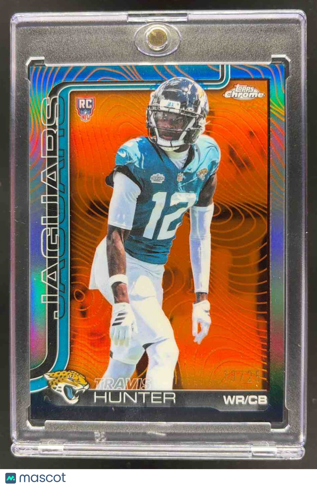 front-watermark-raw-V2_c2b533f6-eba0-4dc2-b1df-bc0a67f3abe5 2025 Topps Chrome Travis Hunter #332 Rookie Etch Orange /25 RC SSP - Image 1