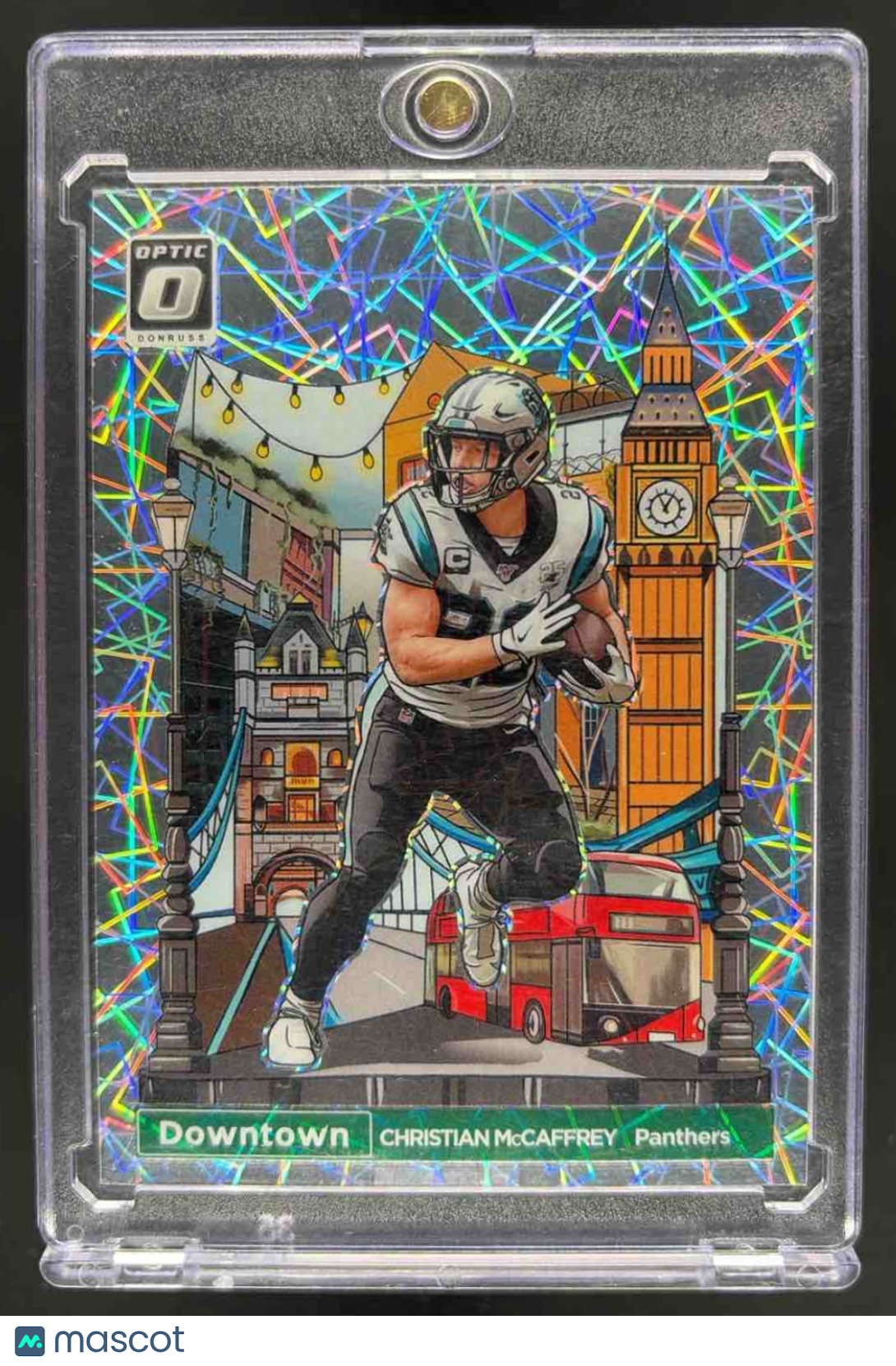 front-watermark-raw-V2_d24d126e-fc66-4d69-b7bd-180a0ffd7af6 2023 Panini Donruss Optic Christian McCaffrey #9 International Downtown Panthers - Image 1