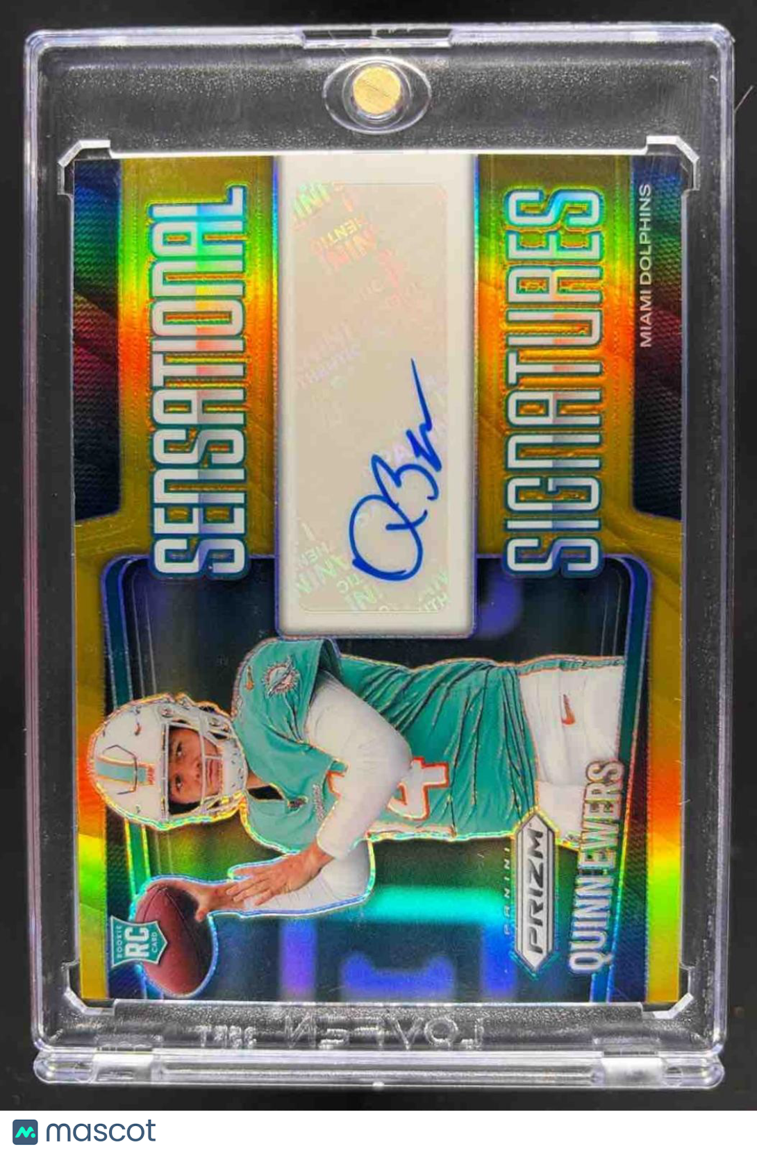 front-watermark-raw-V2_d79d6d5a-4ad2-4b50-ba7c-822151522ece 2025 Panini Prizm Quinn Ewers #SEN-QES Sensational Signatures Gold RC Auto /10 - Image 1