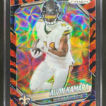 2025 Panini Prizm Alvin Kamara #190 Tiger Stripe Saints