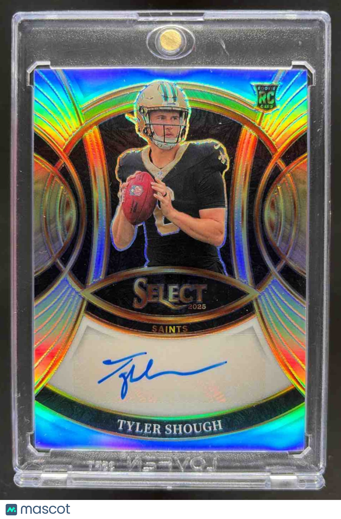 front-watermark-raw-V2_fab26ebc-0cb6-4963-a68b-a74bd8abd082 2025 Panini Select Tyler Shough #RSI-TSH Silver RC Auto Saints - Image 1
